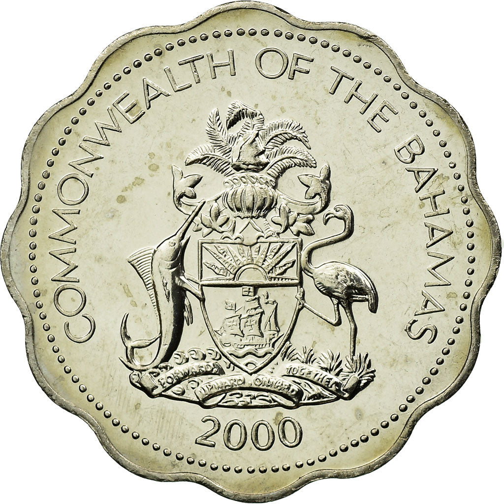 Coin, Bahamas, Elizabeth II, 10 Cents, 2000, Franklin Mint, MS(63)