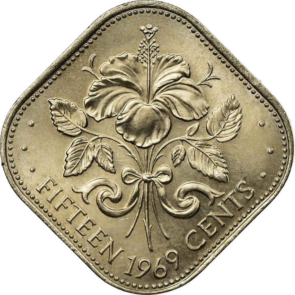 Coin, Bahamas, Elizabeth II, 15 Cents, 1969, Franklin Mint, EF(40-45)