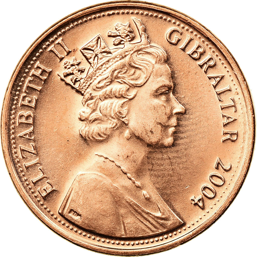 Monnaie, Gibraltar, Elizabeth II, 300th Anniversary, Penny, 2004, SPL, Copper