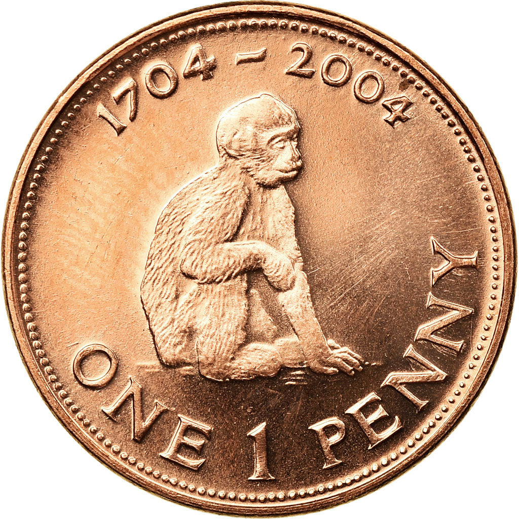 Monnaie, Gibraltar, Elizabeth II, 300th Anniversary, Penny, 2004, SPL, Copper