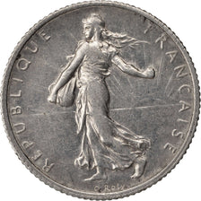 FRANCE, Semeuse, Franc, 1918, Paris, KM #844.1, AU(55-58), Silver, 23, Gadoury..