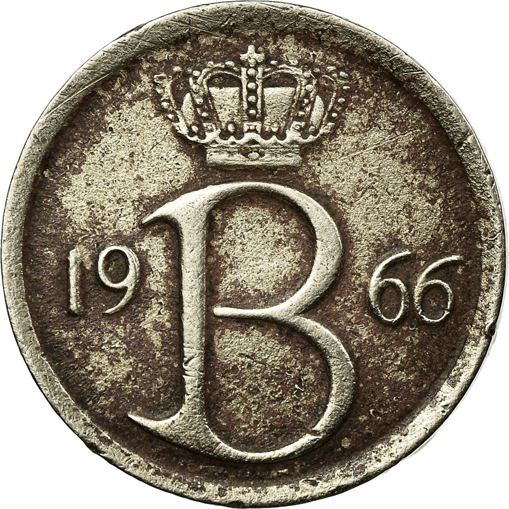Moeda, Bélgica, 25 Centimes, 1966, Brussels, VF(30-35), Cobre-níquel, KM:154.1