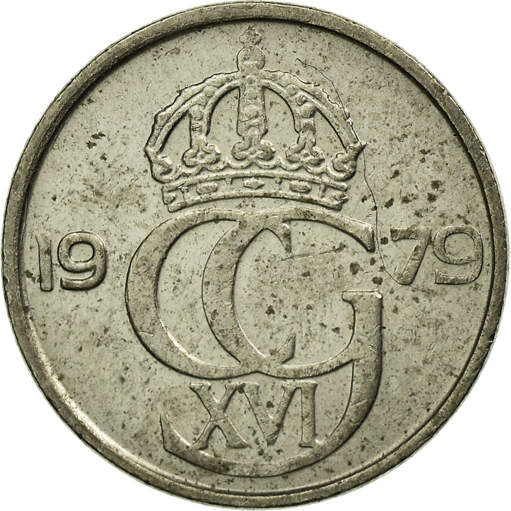 Moneta, Szwecja, Carl XVI Gustaf, 10 Öre, 1979, VF(30-35), Miedź-Nikiel