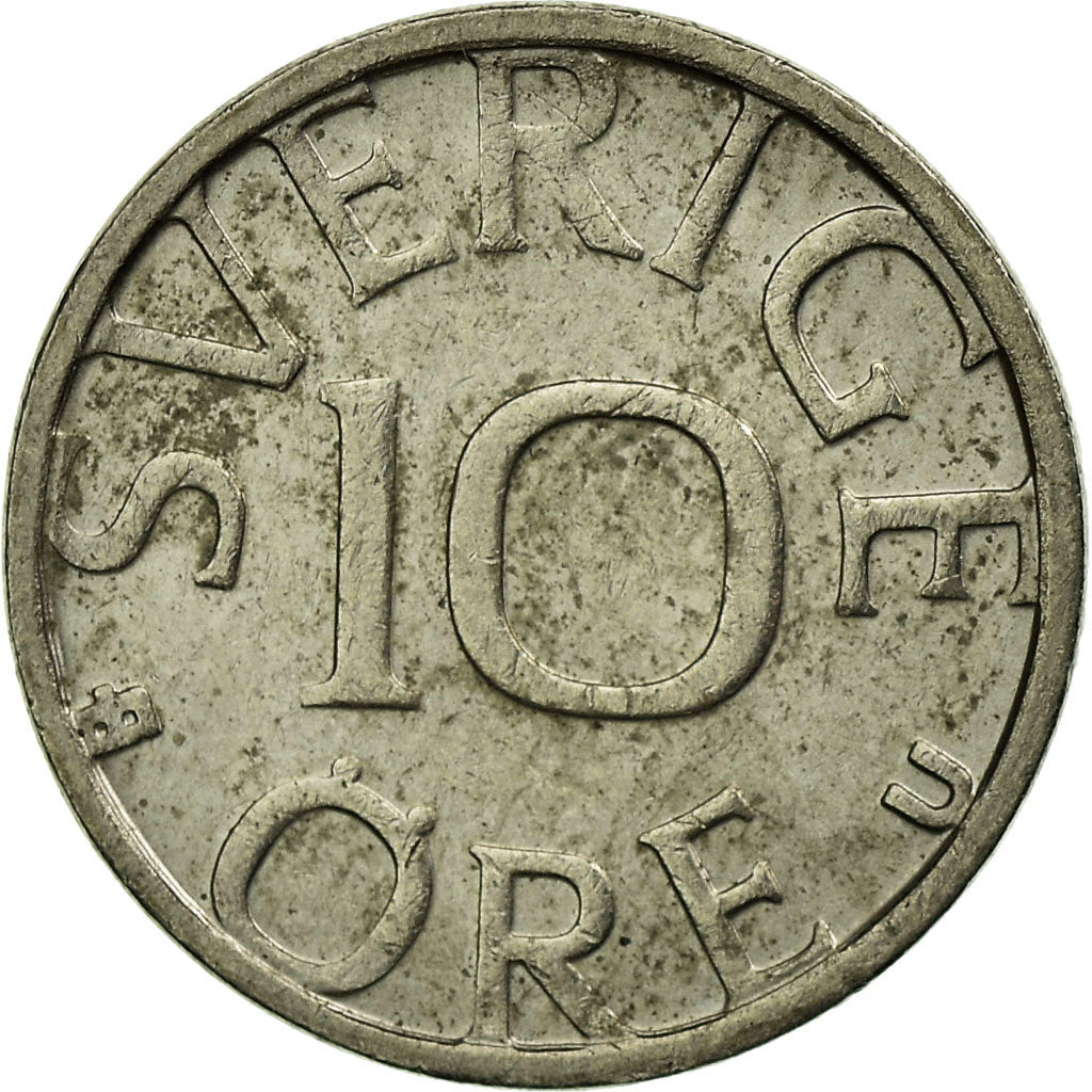 Moneta, Szwecja, Carl XVI Gustaf, 10 Öre, 1979, VF(30-35), Miedź-Nikiel