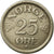 Moneda, Noruega, Haakon VII, 25 Öre, 1957, MBC, Cobre - níquel, KM:401