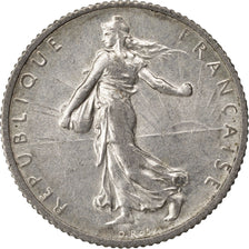 FRANCE, Semeuse, Franc, 1918, Paris, KM #844.1, AU(50-53), Silver, 23, Gadoury..