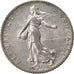 FRANCE, Semeuse, Franc, 1918, Paris, KM #844.1, AU(50-53), Silver, 23, Gadoury..