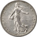 FRANCE, Semeuse, Franc, 1918, Paris, KM #844.1, AU(50-53), Silver, 23, Gadoury..