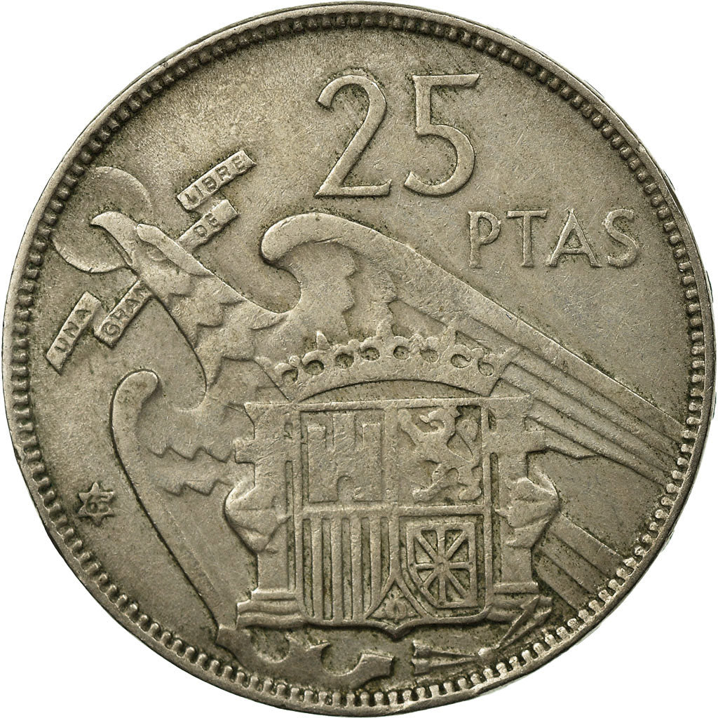 Münze, Spanien, Caudillo and regent, 25 Pesetas, 1965, S+, Copper-nickel