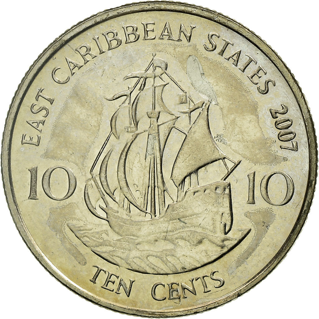 Coin, East Caribbean States, Elizabeth II, 10 Cents, 2007, British Royal Mint