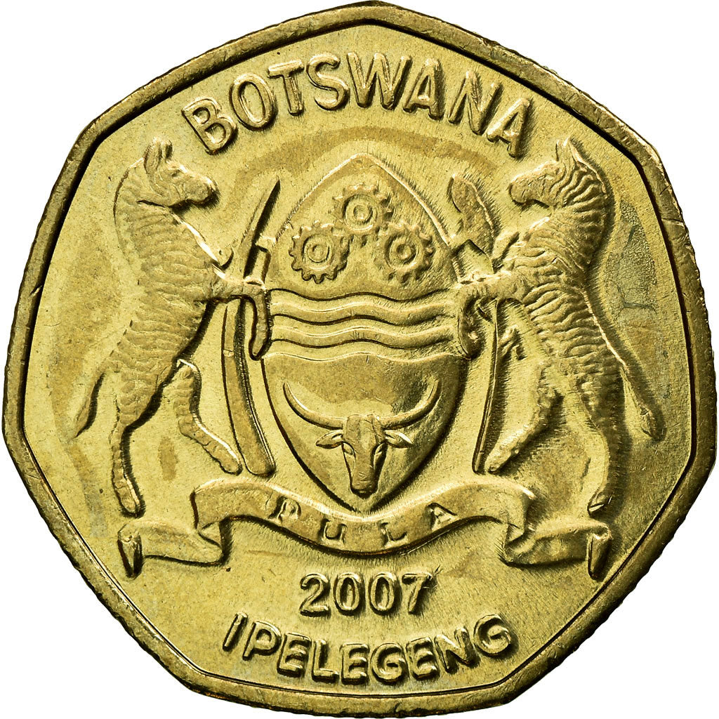 Coin, Botswana, Pula, 2007, British Royal Mint, AU(55-58), Nickel-brass, KM:24