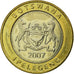 Coin, Botswana, 5 Pula, 2007, British Royal Mint, EF(40-45), Bi-Metallic, KM:30