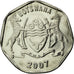 Coin, Botswana, 25 Thebe, 2007, British Royal Mint, AU(55-58), Nickel plated