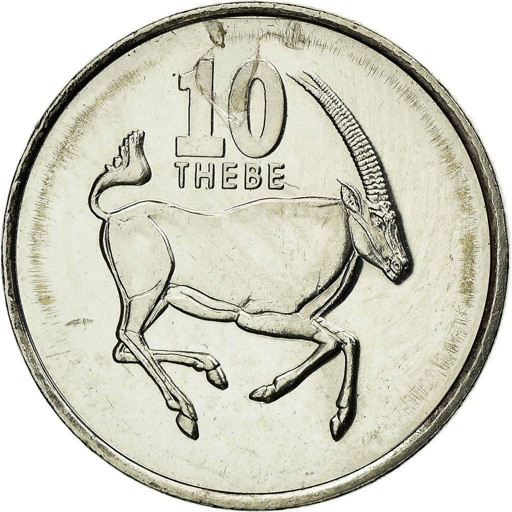 Münze, Botswana, 10 Thebe, 2002, British Royal Mint, VZ, Nickel plated steel