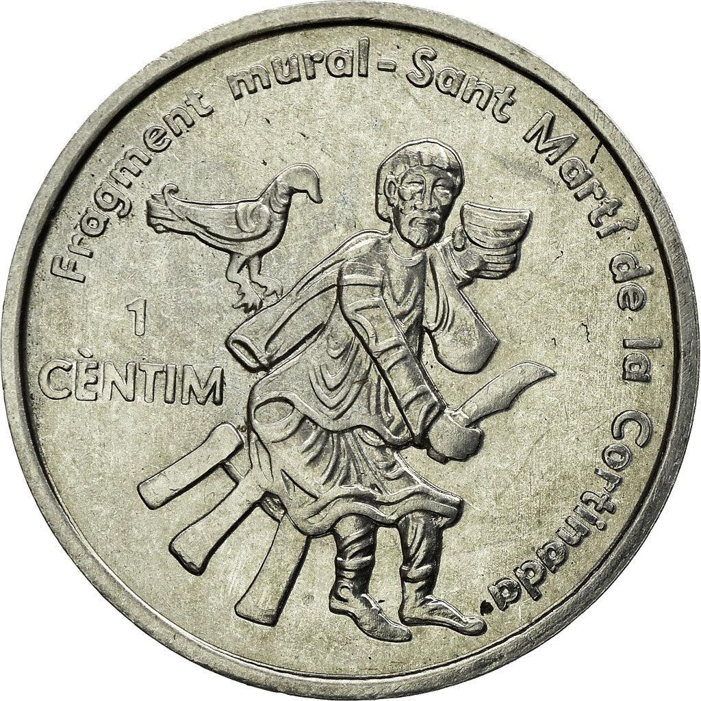 Coin, Andorra, Sant Mart, Centim, 2004, Kremnica, AU(55-58), Aluminum, KM:230