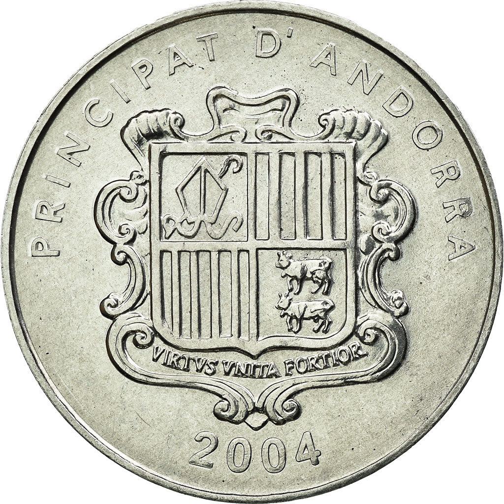 Coin, Andorra, Altar at Santa Coloma, Centim, 2004, Kremnica, AU(55-58)