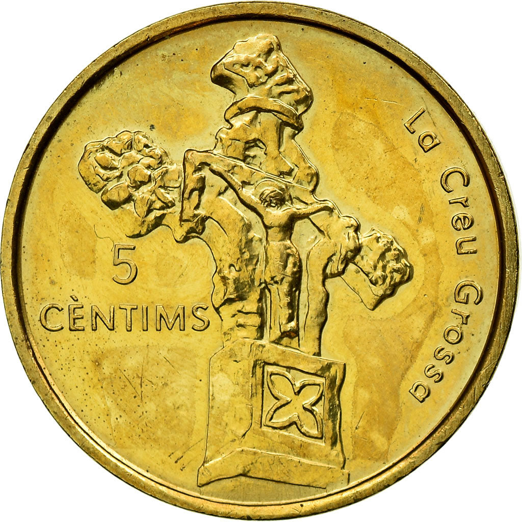 Coin, Andorra, 374798, 5 Centims, 2004, Kremnica, AU(55-58), Brass, KM:233