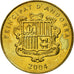 Coin, Andorra, 5 Centims, 2004, Kremnica, AU(55-58), Brass, KM:234