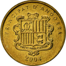 Coin, Andorra, 2 Centims, 2004, Kremnica, AU(55-58), Brass, KM:232