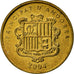 Coin, Andorra, 2 Centims, 2004, Kremnica, AU(55-58), Brass, KM:232