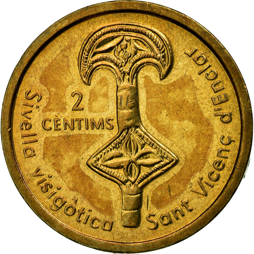 Coin, Andorra, 2 Centims, 2004, Kremnica, AU(55-58), Brass, KM:232