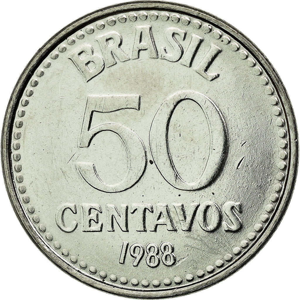 Moneta, Brasile, 50 Centavos, 1988, SPL-, Acciaio inossidabile, KM:604