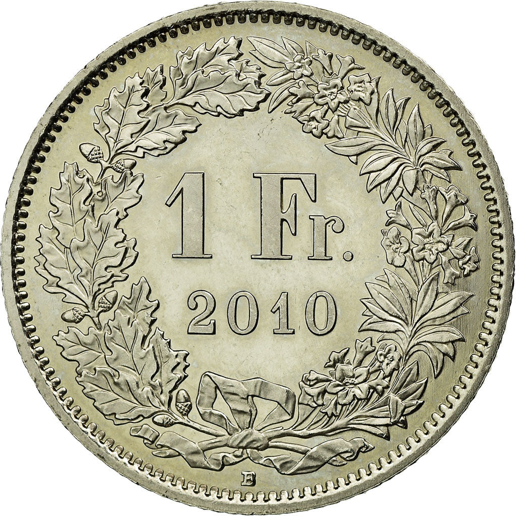 Coin, Switzerland, Franc, 2010, Bern, AU(55-58), Copper-nickel, KM:24a.3
