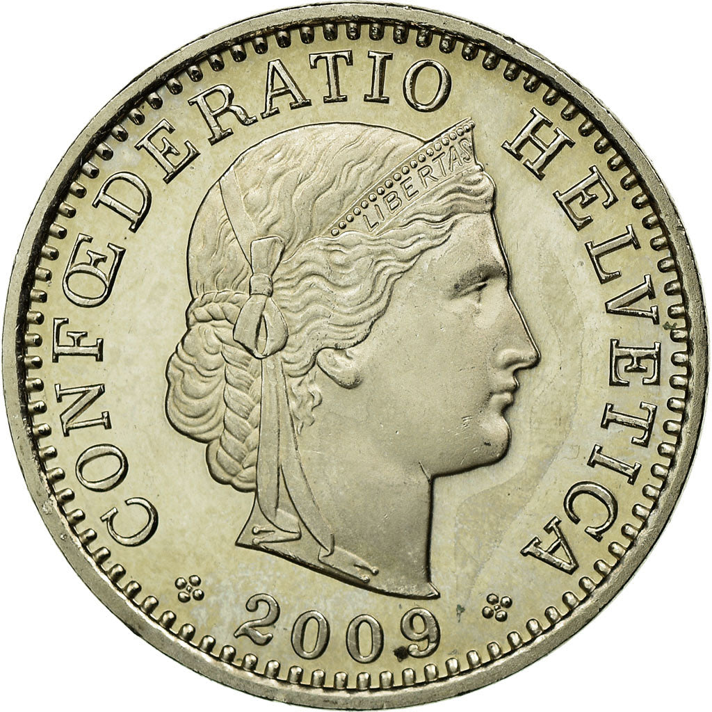 Munten, Zwitserland, 20 Rappen, 2009, Bern, PR, Copper-nickel, KM:29a