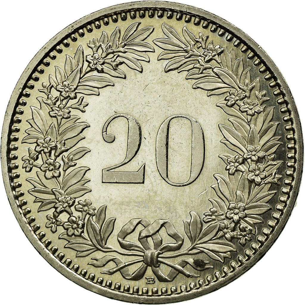 Munten, Zwitserland, 20 Rappen, 2009, Bern, PR, Copper-nickel, KM:29a