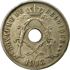 Coin, Belgium, 25 Centimes, 1913, AU(55-58), Copper-nickel, KM:68.1