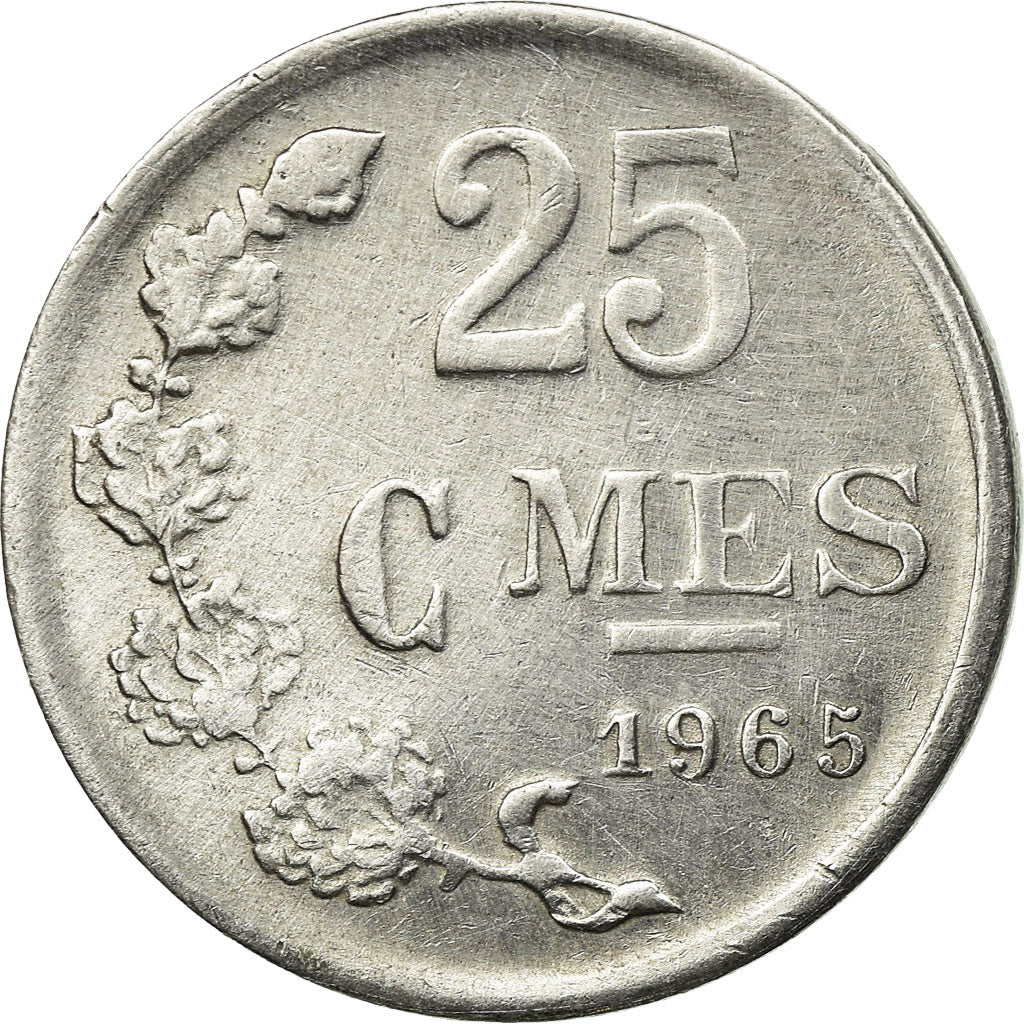 Moneta, Lussemburgo, Jean, 25 Centimes, 1965, BB, Alluminio, KM:45a.1