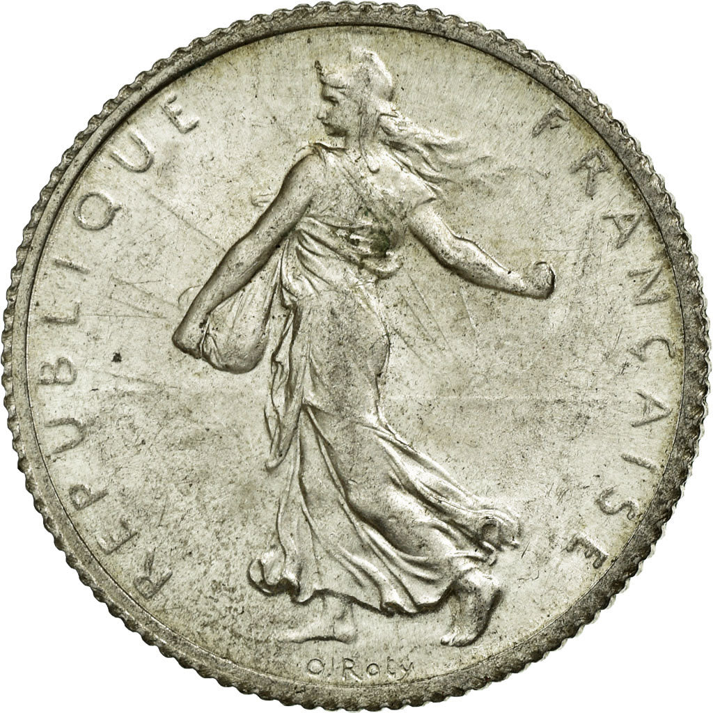 FRANCE, Semeuse, Franc, 1920, Paris, KM #844.1, MS(60-62), Silver, 23, Gadoury..