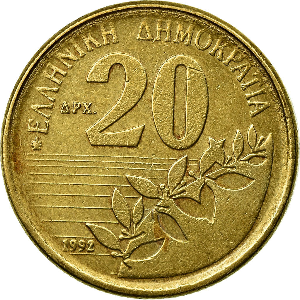 Moeda, Grécia, Dionysios Solomos, composer of National Anthem, 20 Drachmes