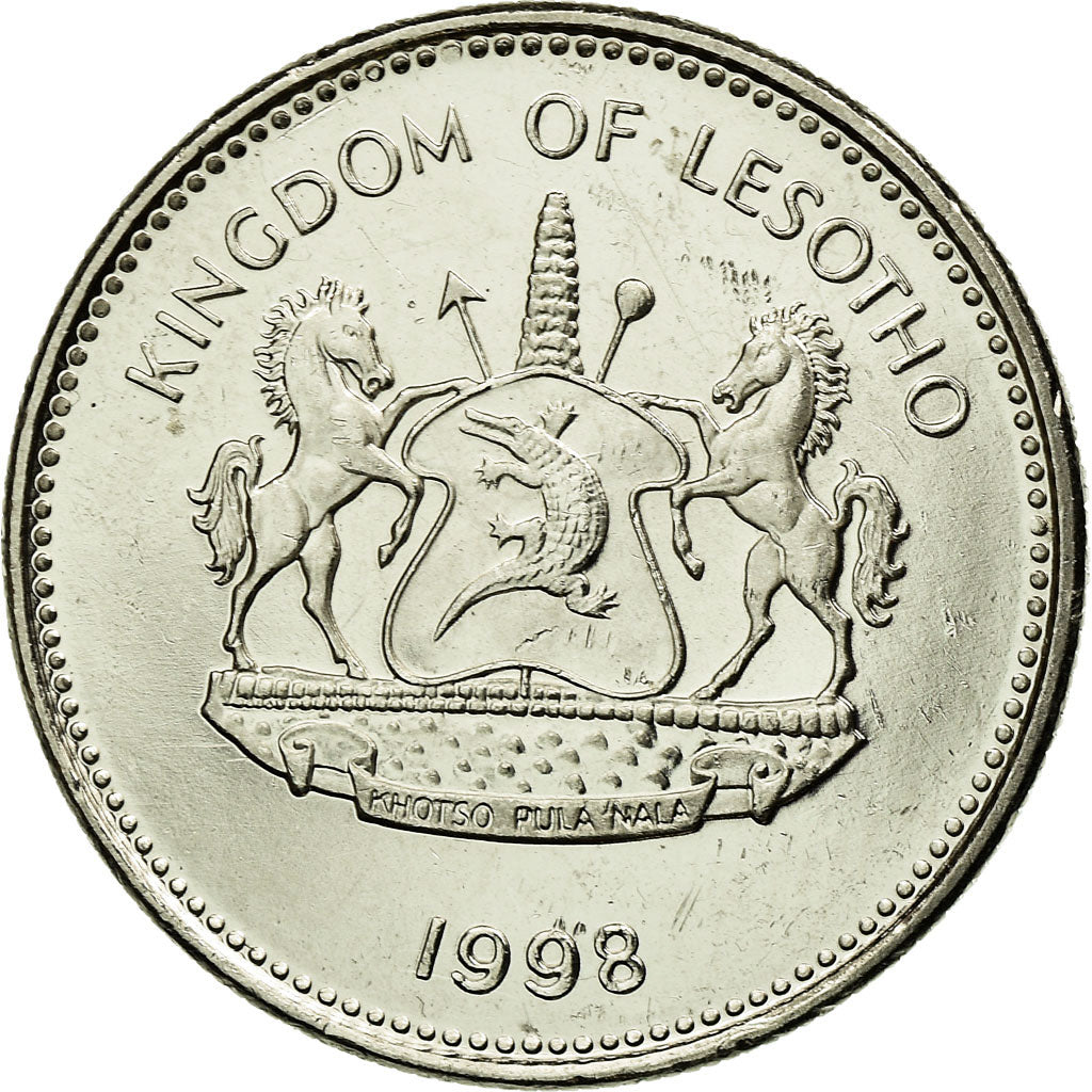 Münze, Lesotho, Moshoeshoe II, 2 Maloti, 1998, SS, Nickel plated steel, KM:58