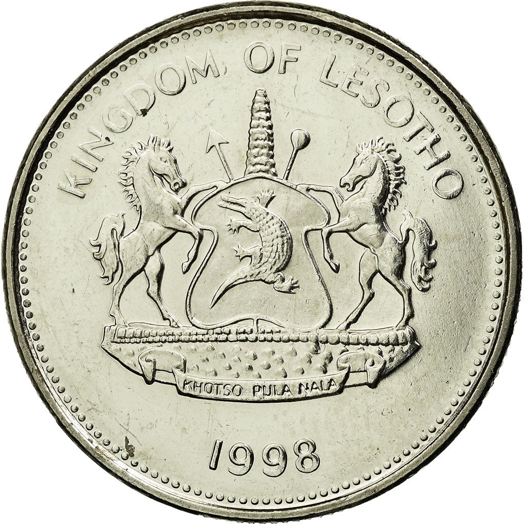 Coin, Lesotho, Moshoeshoe II, 5 Maloti, 1998, EF(40-45), Nickel plated steel