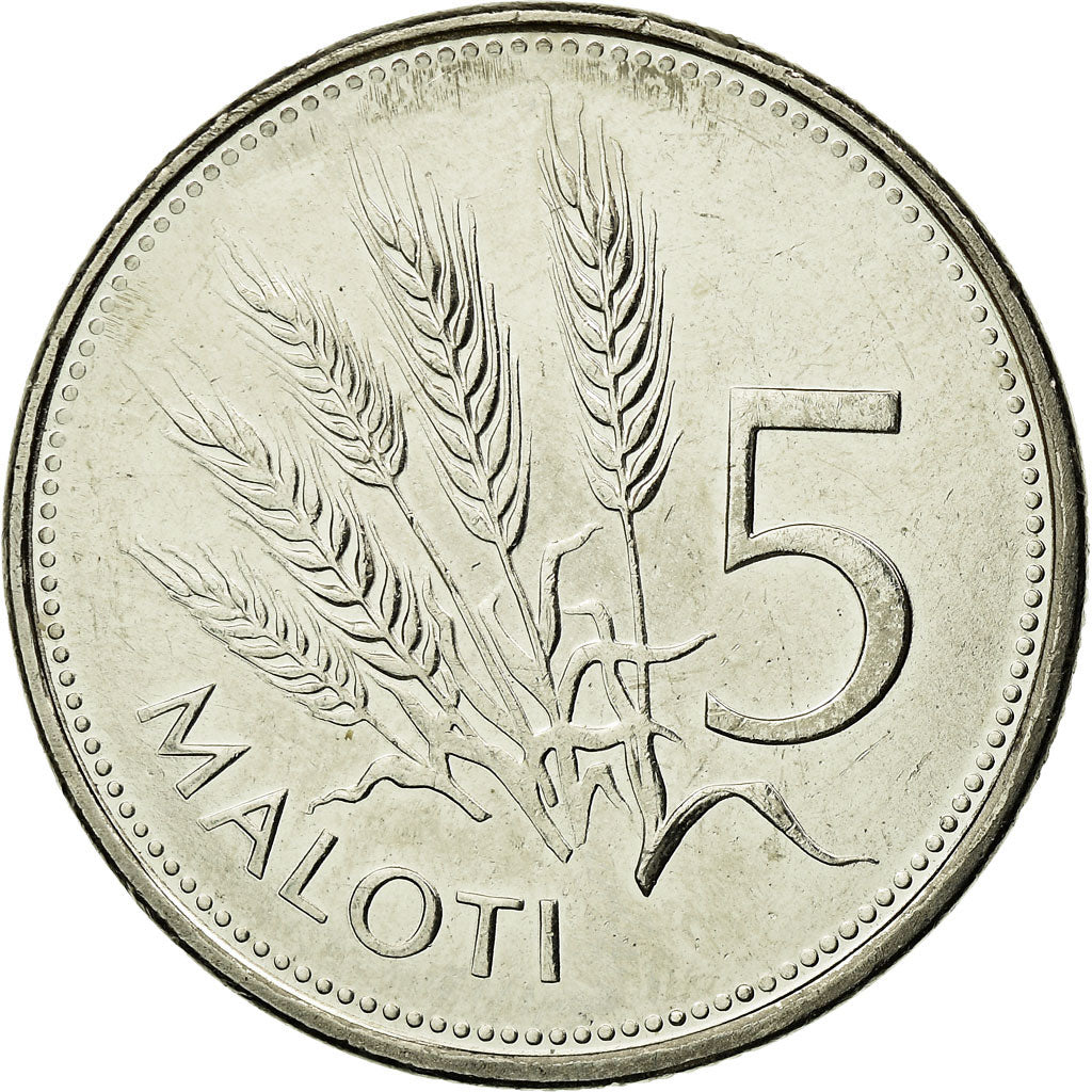 Coin, Lesotho, Moshoeshoe II, 5 Maloti, 1998, EF(40-45), Nickel plated steel