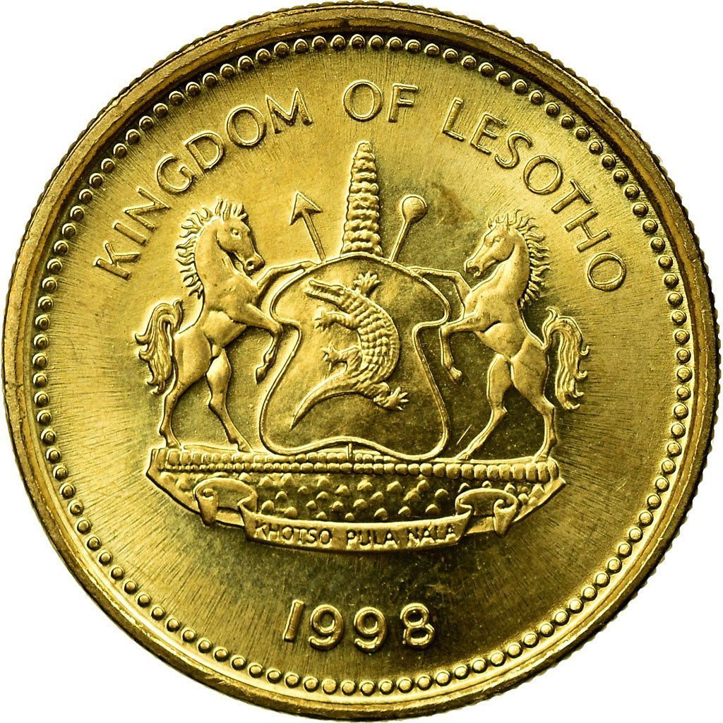 Moneta, Lesotho, Moshoeshoe II, 50 Licente, Lisente, 1998, SPL-, Acciaio