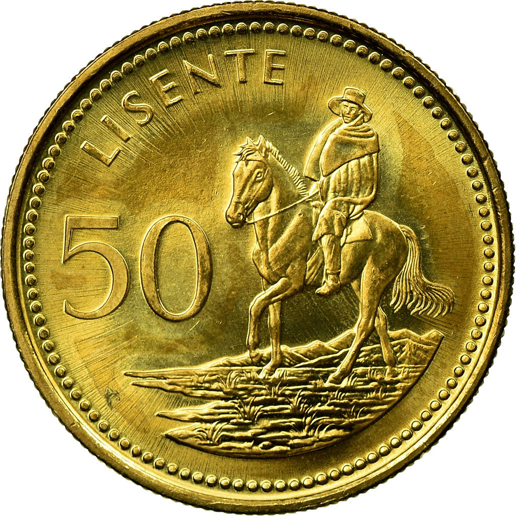 Moneta, Lesotho, Moshoeshoe II, 50 Licente, Lisente, 1998, SPL-, Acciaio
