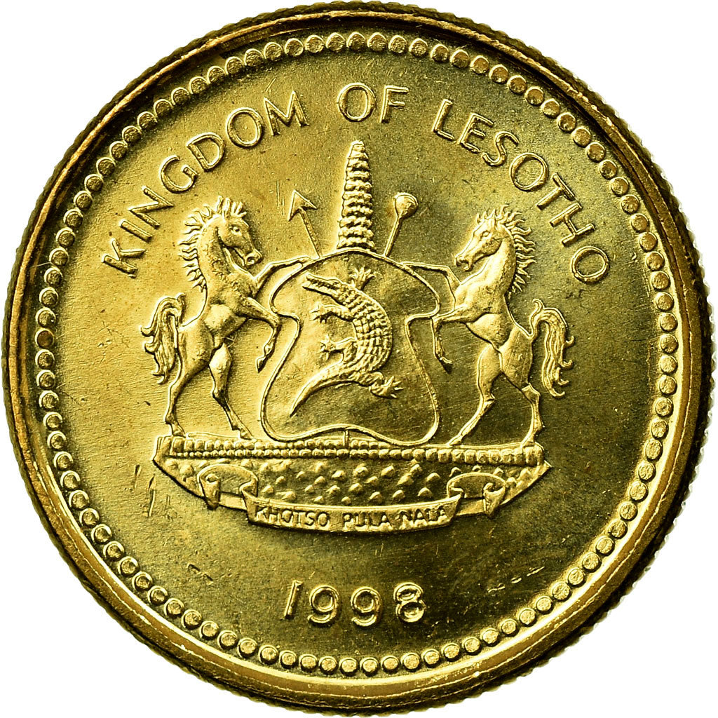 Munten, Lesotho, Moshoeshoe II, 10 Licente, Lisente, 1998, PR, Brass plated