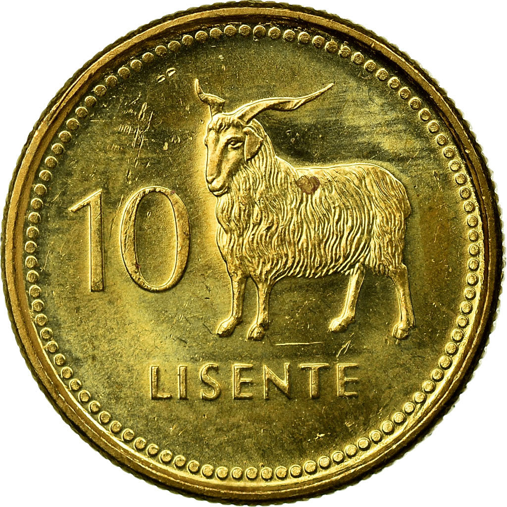 Munten, Lesotho, Moshoeshoe II, 10 Licente, Lisente, 1998, PR, Brass plated