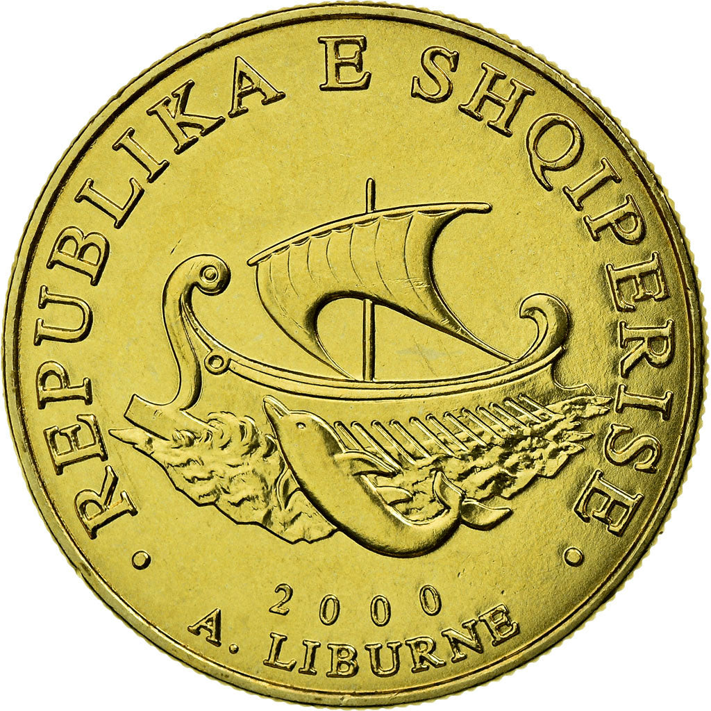 Coin, Albania, 20 Leke, 2000, Rome, MS(63), Aluminum-Bronze, KM:78