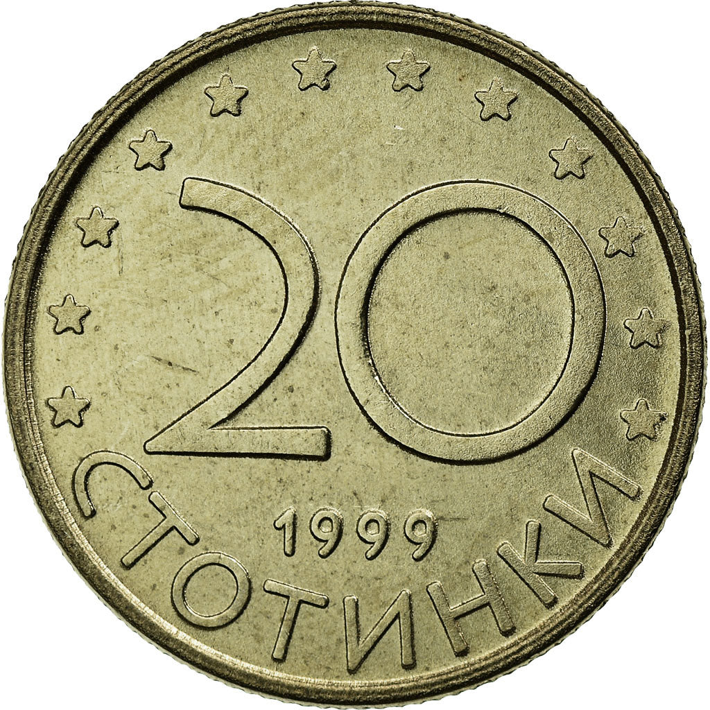 Münze, Bulgarien, 20 Stotinki, 1999, Sofia, UNZ, Copper-Nickel-Zinc, KM:241