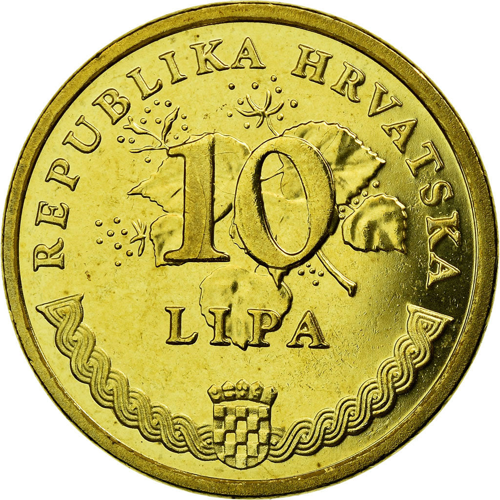 Coin, Croatia, 10 Lipa, 2003, MS(63), Brass plated steel, KM:6