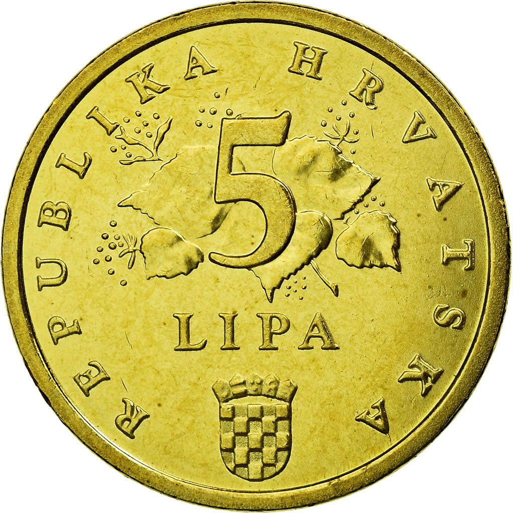 Coin, Croatia, 5 Lipa, 2003, MS(63), Brass plated steel, KM:5