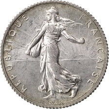 FRANCE, Semeuse, Franc, 1920, Paris, KM #844.1, AU(55-58), Silver, 23, Gadoury..