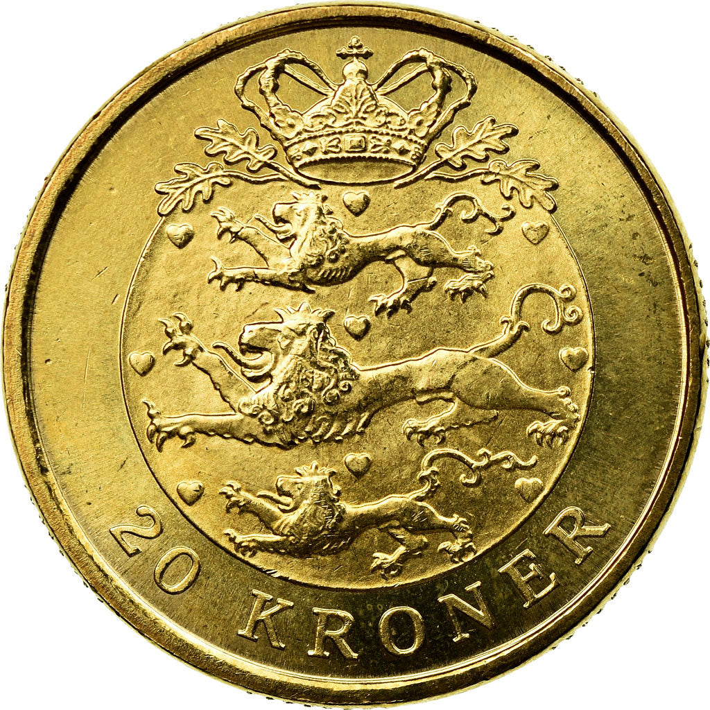 Coin, Denmark, Margrethe II, 20 Kroner, 2008, Copenhagen, MS(63)