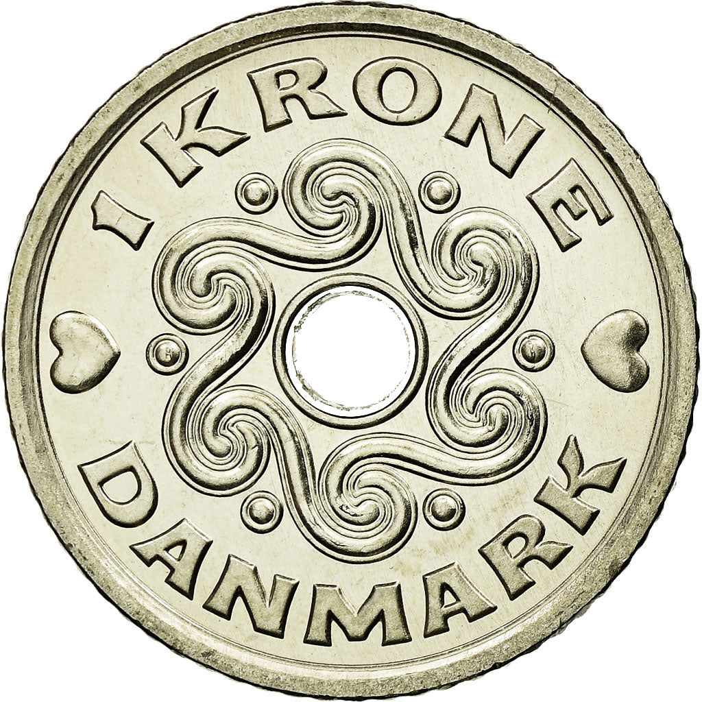 Coin, Denmark, Margrethe II, Krone, 2008, Brondby, MS(63), Copper-nickel