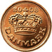 Coin, Denmark, Margrethe II, 25 Öre, 2008, Brondby, MS(63), Bronze, KM:868.2