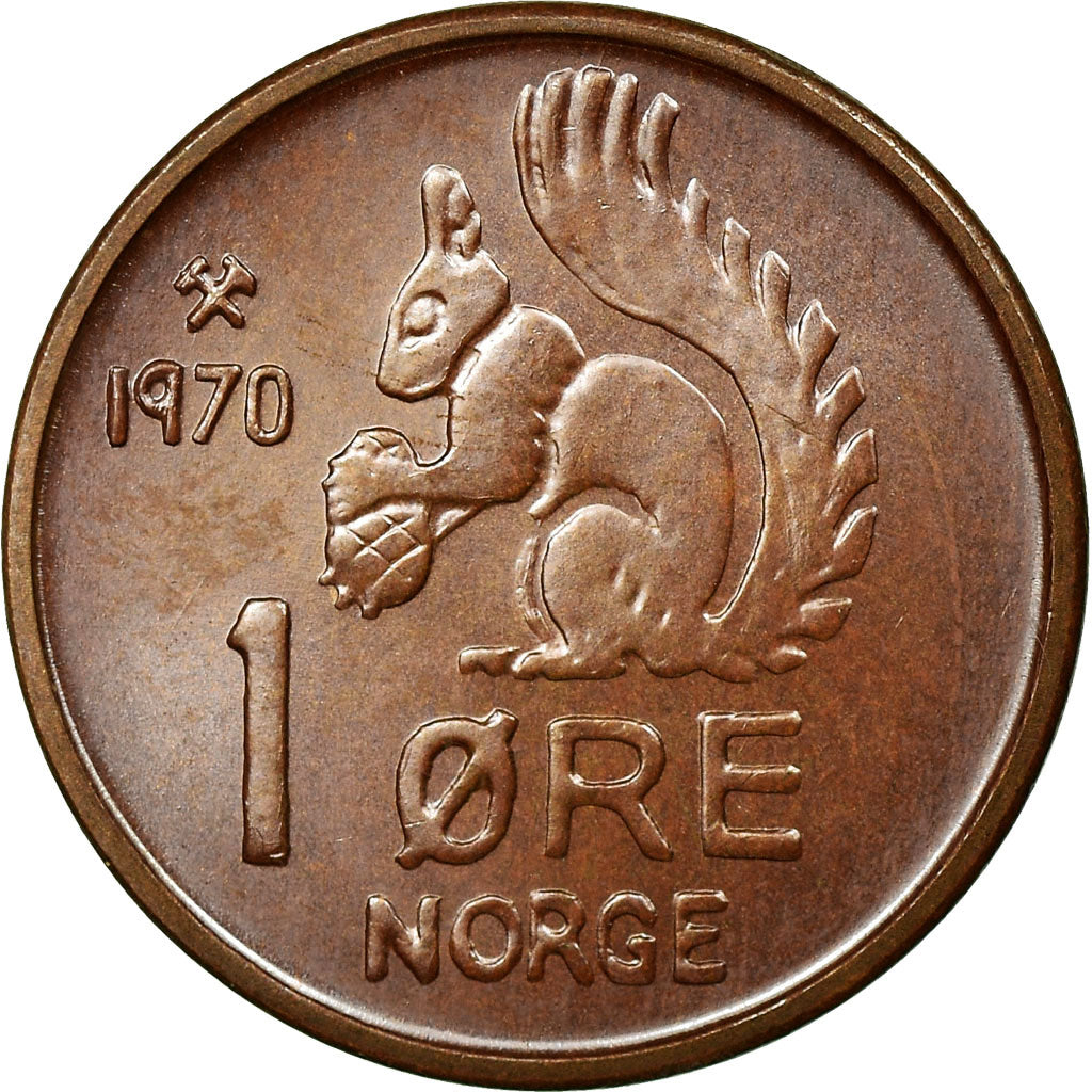 Moneta, Norvegia, Olav V, Ore, 1970, SPL, Bronzo, KM:403