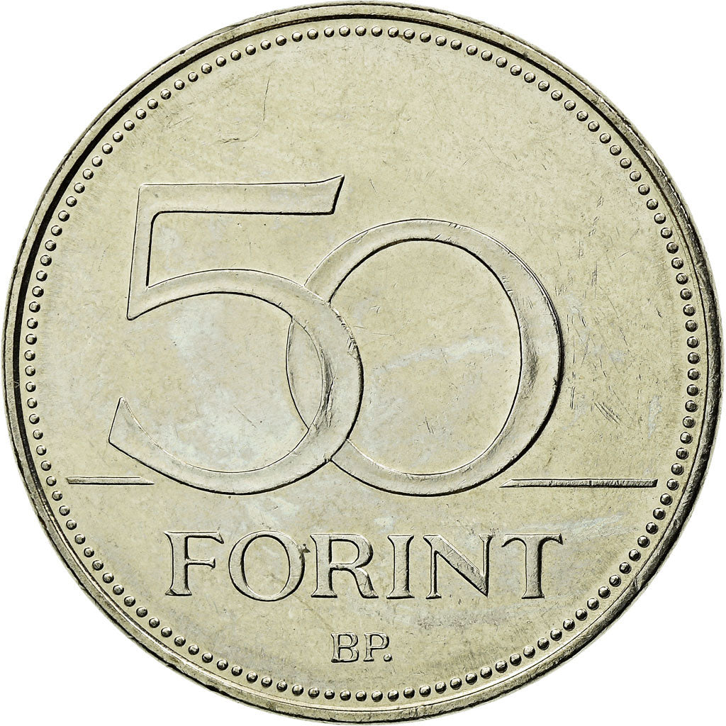 Munten, Hongarije, 50 Forint, 2004, Budapest, ZF+, Copper-nickel, KM:697
